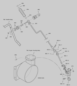 Chute Rod Diagram and Parts List for 629109X85A 2004 Briggs and Stratton Snow Blower